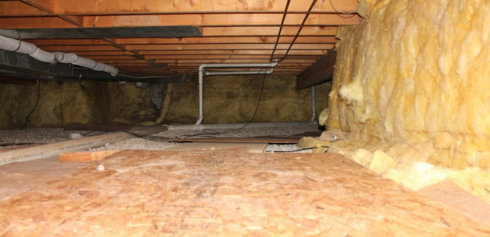 Unsupported Crawl Space Before | Home Support Beam Repair Richmond | Kefficient